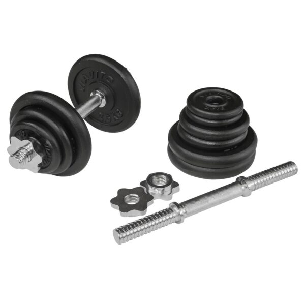 Viavito 20kg Black Cast Iron Dumbbell Set - Image 3