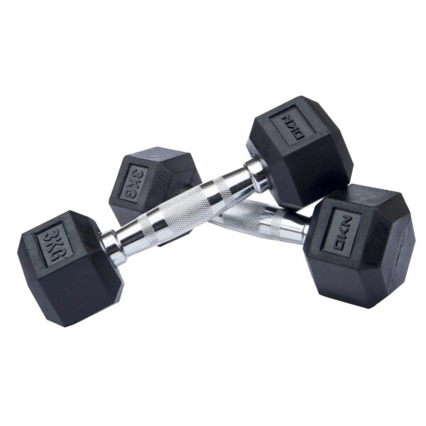 DKN Rubber Hex Dumbbells - Image 3