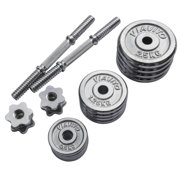 Viavito 20kg Chrome Dumbbell Set - Image 2