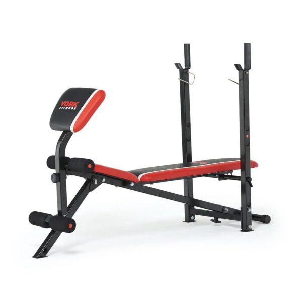 York Warrior 2 in 1 Folding Barbell and Ab Bench with Curl - Image 2