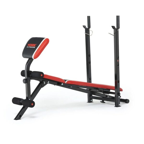 York Warrior 2 in 1 Folding Barbell and Ab Bench with Curl - Image 3