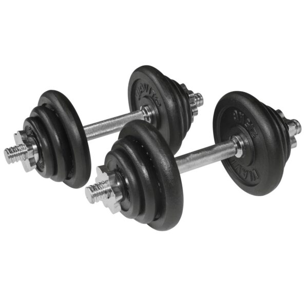 Viavito 20kg Black Cast Iron Dumbbell Set