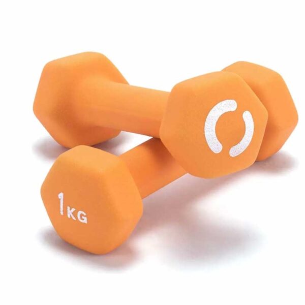 Opti Neoprene Rubber Dumbbell Set - 2 x 1kg